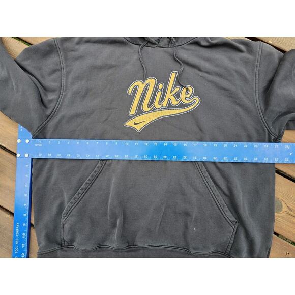 VTG Y2K Nike Silver Tag Vintage Sweatshirt Center Spellout Mens XL Faded Black - Picture 8 of 10
